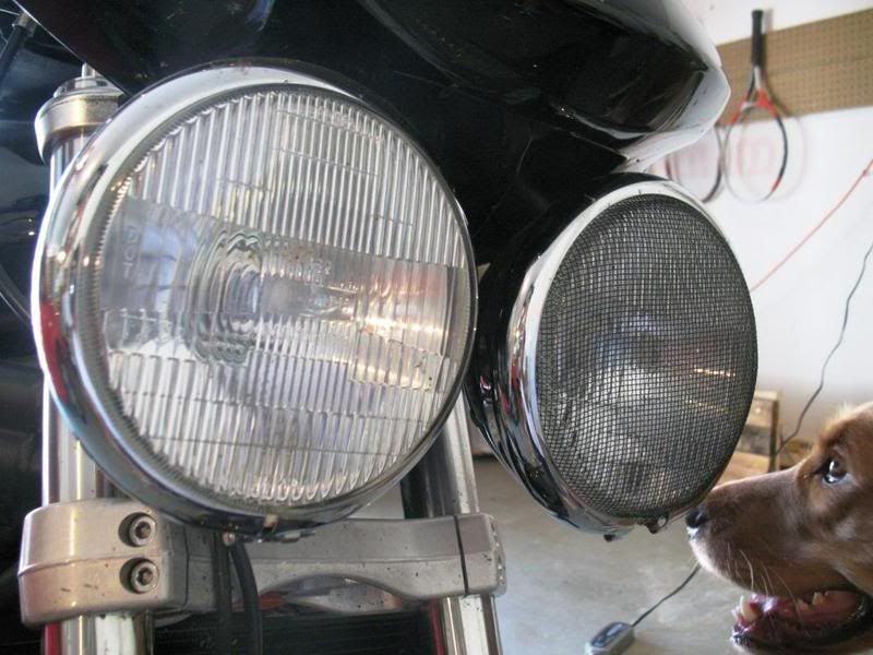 Poor mans Headlight Stone Guard Mod Triumph Rat Motorcycle Forums