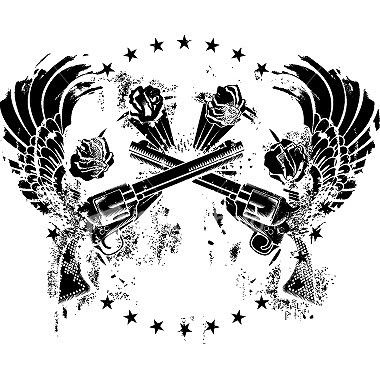 Wings Tattoos on Trbal Gun And Wing Tattoo Design   Tattoos   Tribal   Piercing