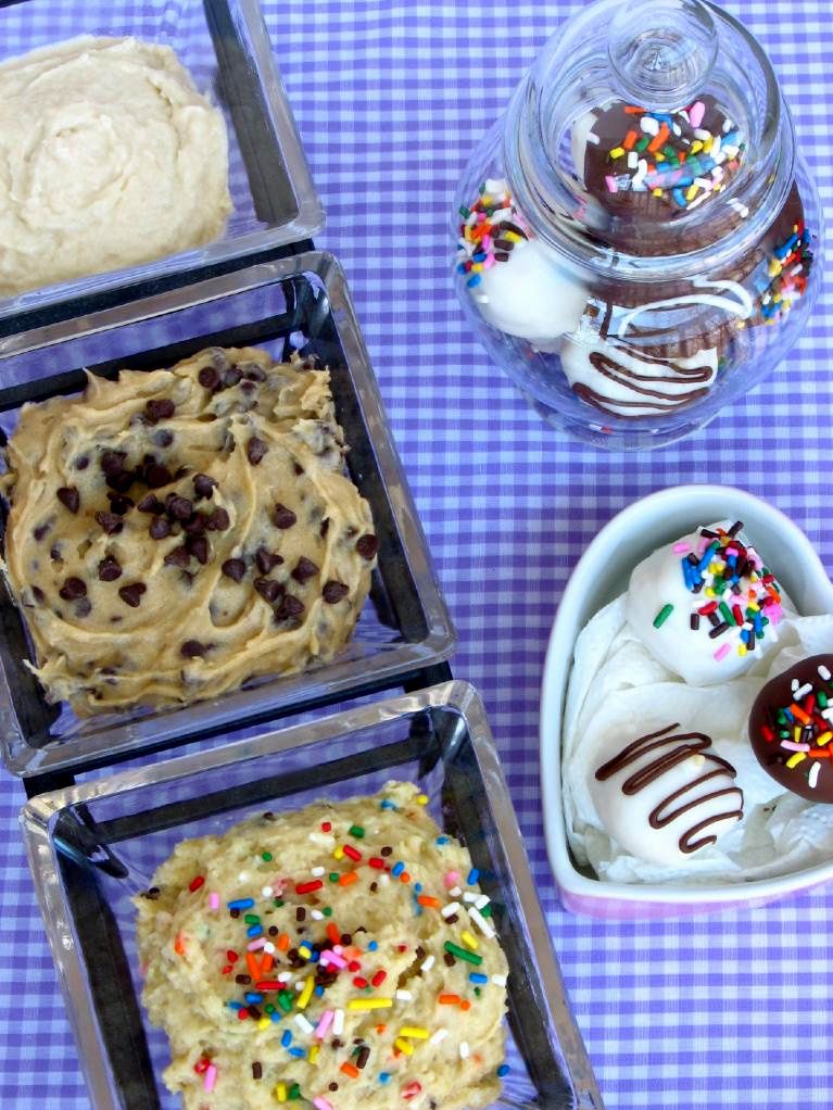 Three Safe-to-Eat Cookie Doughs: Chocolate Chip, Sugar, and Cake Batter!