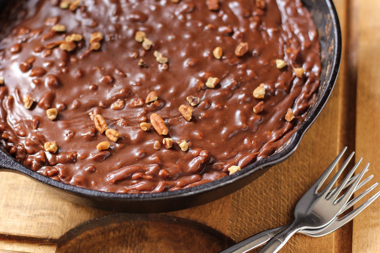 Gooey Chocolate Skillet Cake Ice Cream Sundae