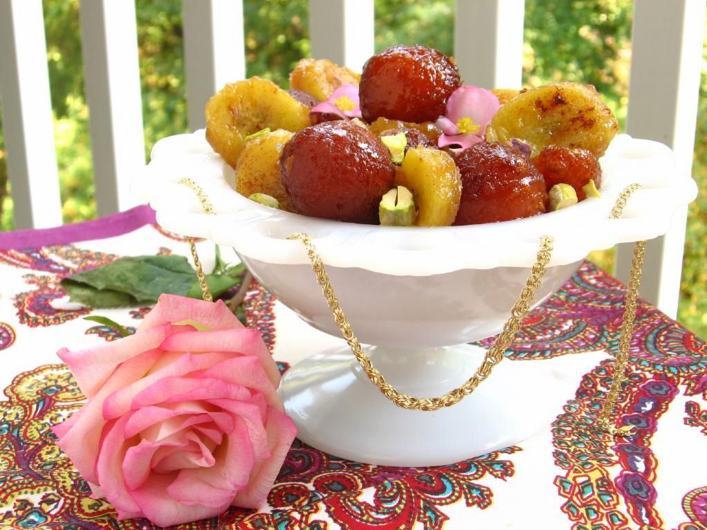 Gulab jamun with caramelized bananas — and an indian buffet love story