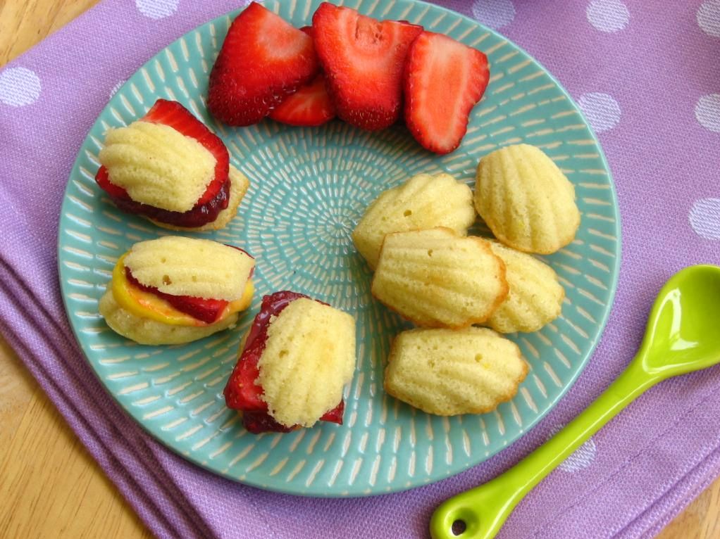 Lemon madeleines with mango and raspberry curd — and a chance to win a mixer!