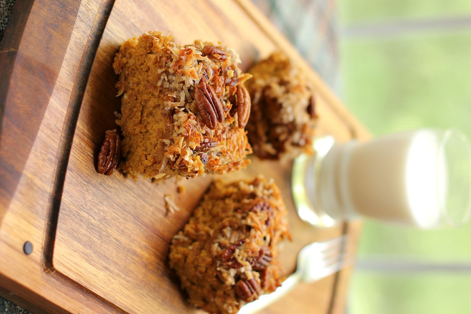 15 Easy Fall Recipes from Willow Bird Baking: PUMPKIN OAT SNACK CAKE WITH BROILED COCONUT ICING