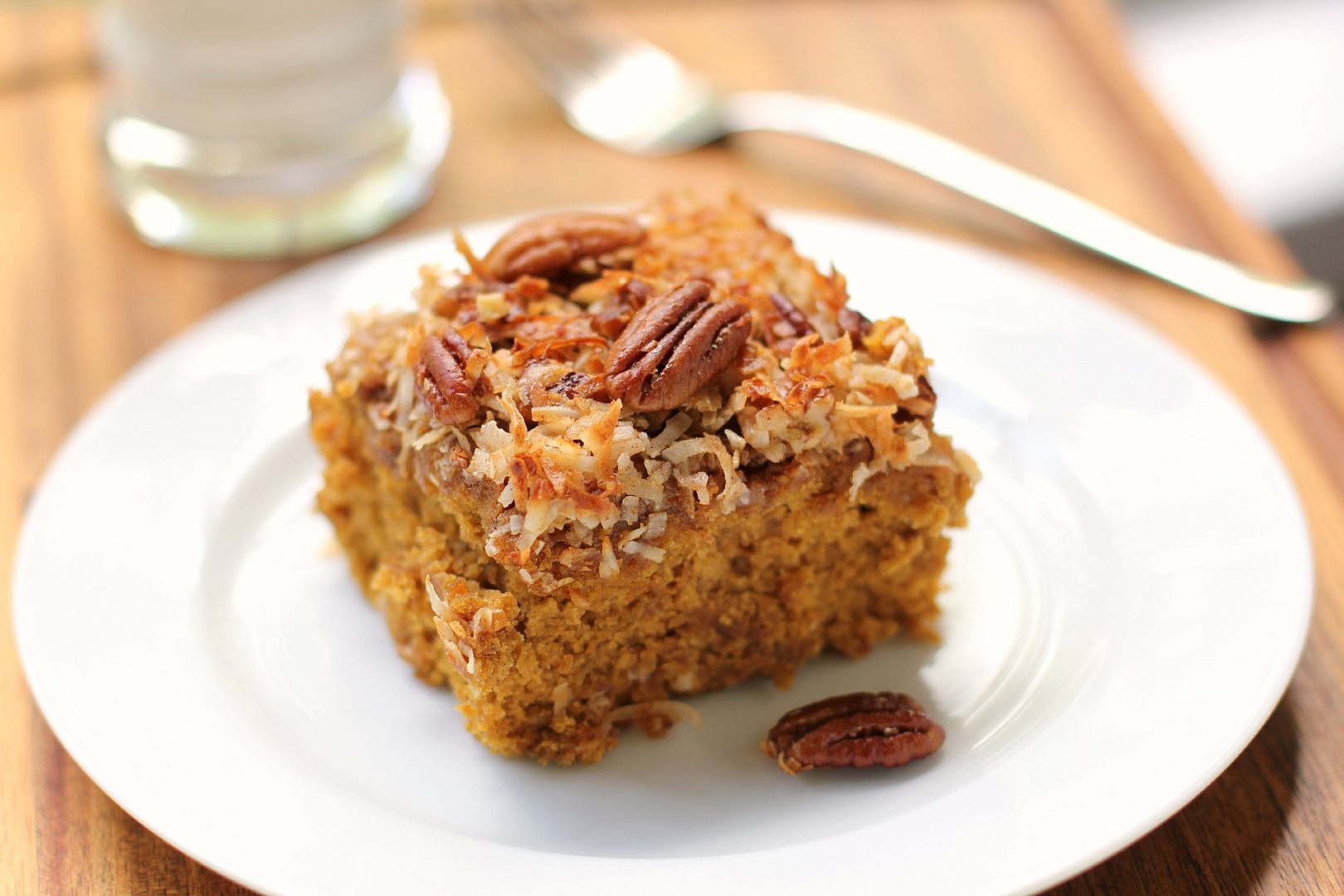 PUMPKIN OAT CAKE WITH BROILED COCONUT ICING