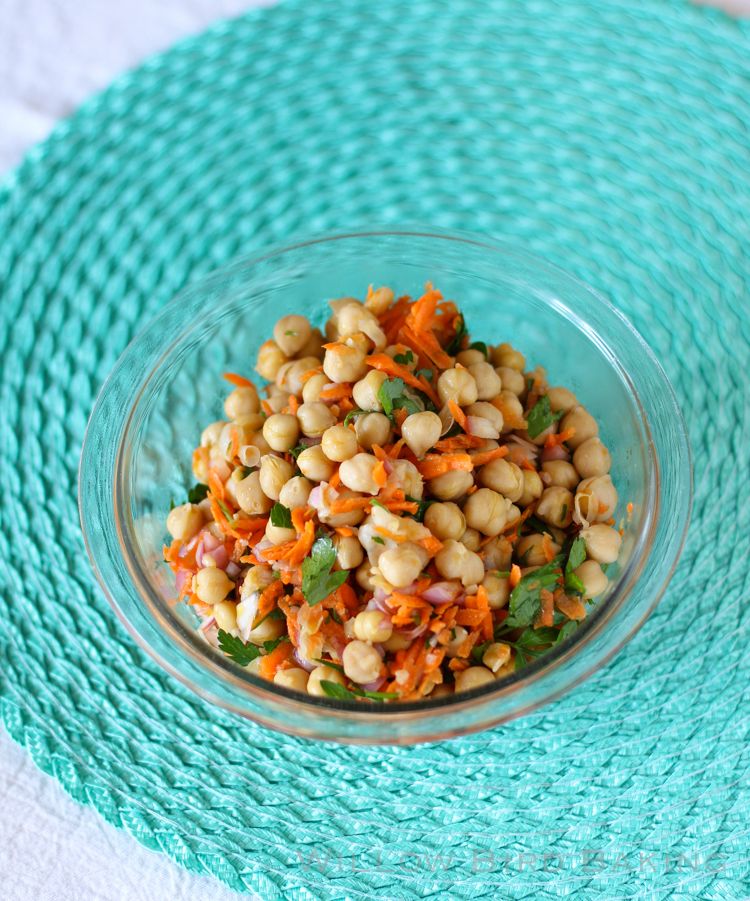 Warm Chickpea Salad with Shallots & Red Wine Vinaigrette