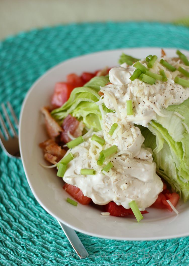 Iceberg Wedge Salads with Homemade Blue Cheese Dressing