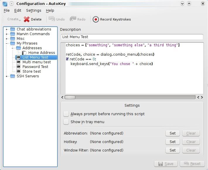 scripting AutoKey 0.60.5