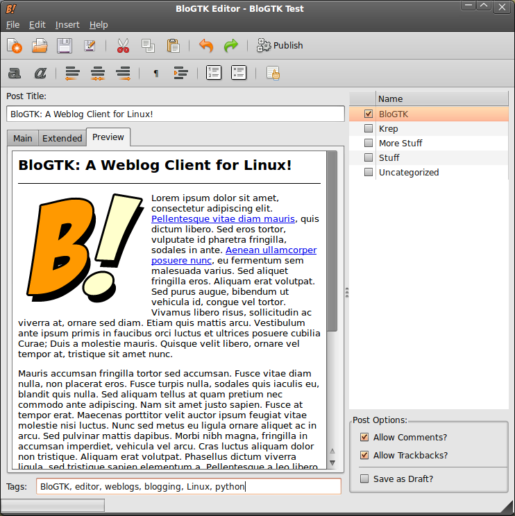 BloGTK el cliente ideal para bloggers