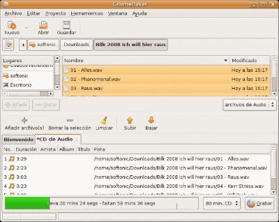 Gnomebaker 0.6.4 – Una buena alternativa para quemar CD/DVD