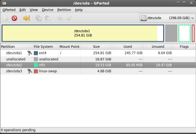 Gparted 0.9.1