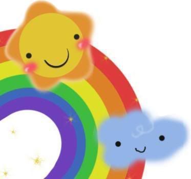 cute sun, cloud, and rainbow Pictures, Images and Photos