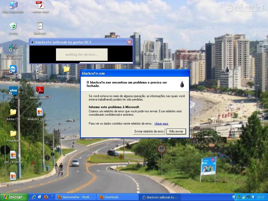 Erro do Windows quando roda Blackra1n!