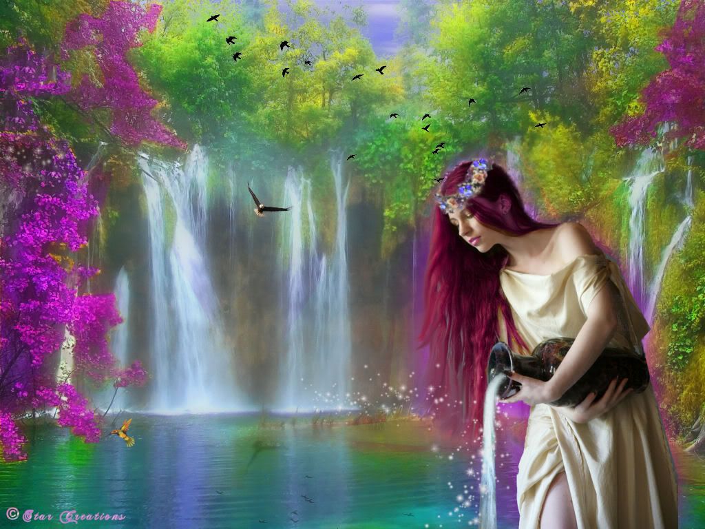 lady at waterfall Pictures, Images and Photos
