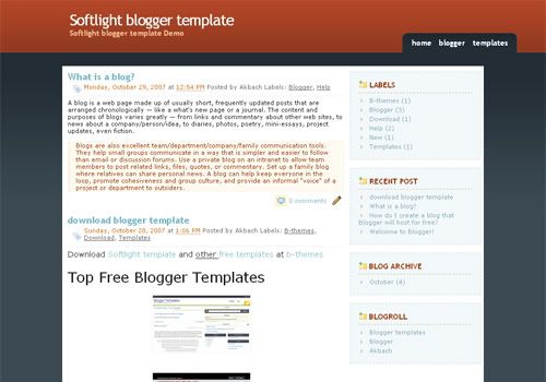 softlight blogger template