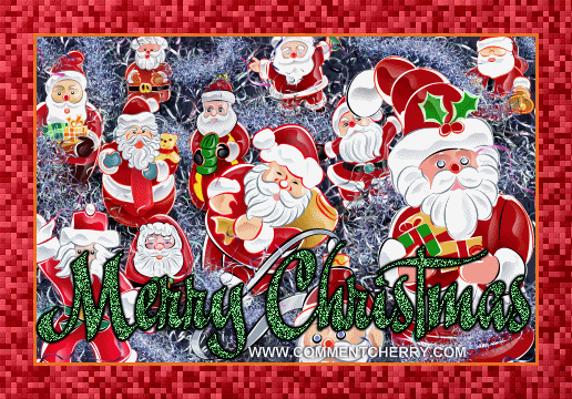 Santa Merry Christmas Glitter graphics facebook google plus