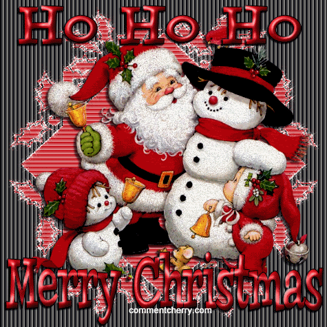 Santa Snowman glitter graphics image