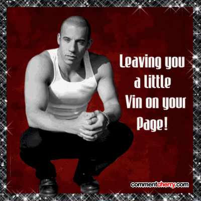 Male Celebrity Picture on Glitter Vin Diesel On Your Page Graphics And Comments