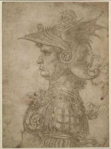 Warrior by Leonardo da Vinci Warrior (c1480) by a young Leonardo da Vinci