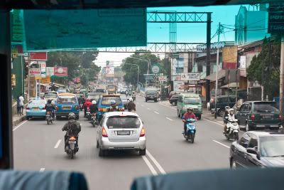 Verkeer in Java vanuit de bus