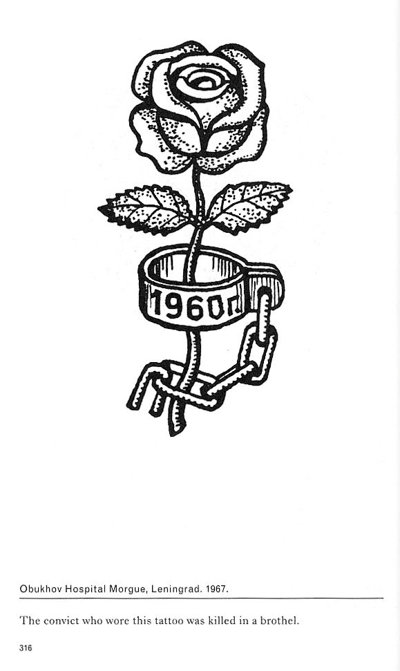 This is from the book "Russian Criminal Tattoo Encyclopedia" and was on a 