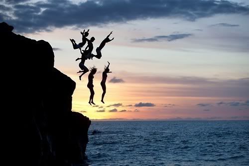 cliff jump,beach,sea