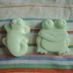 What little boys' soaps are made of -- Frog and Salamander soap pair