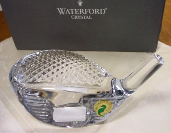 Waterford Crystal Large Golf Club Driver Head New