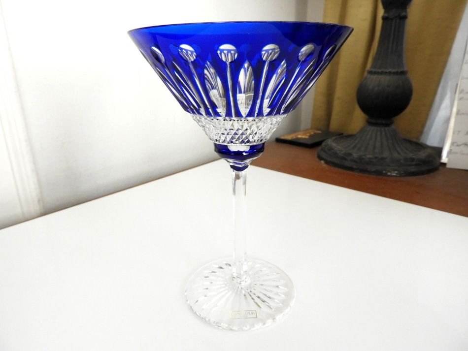 Saint Louis / St. Louis Crystal TOMMY COBALT BLUE Martini Glass(ES) BOX - MINT! | eBay