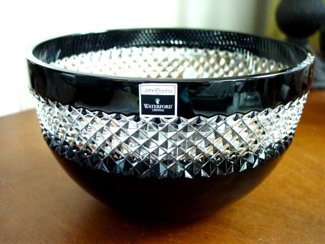 Waterford Crystal John Rocha Black Cut Bowl   NEW  