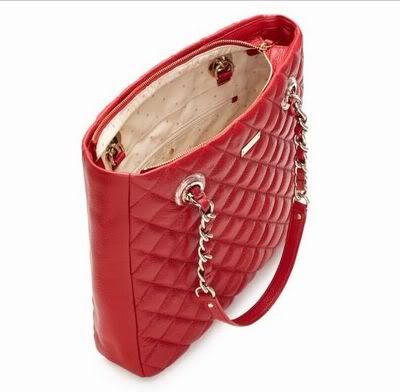NEW $445 Kate Spade Gold Coast Sierra Quilted Tote Scarlet Red  