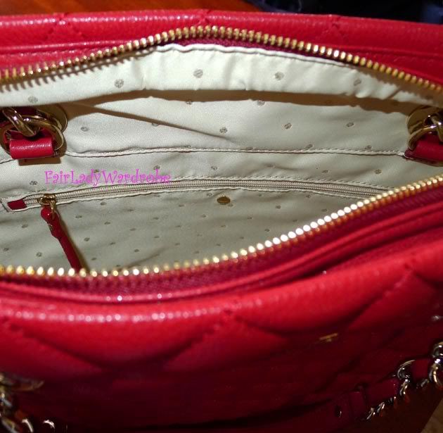NEW $445 Kate Spade Gold Coast Sierra Quilted Tote Scarlet Red  