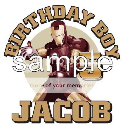 IRON MAN Personalized Birthday T Shirt ANY NAME & AGE  