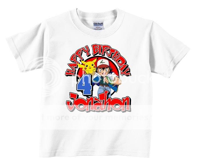 POKEMON Personalized Birthday T Shirt Any Size  