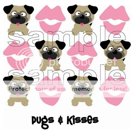 PUGS & KISSES Adorable T Shirt for Pug Lovers ANY SIZE  